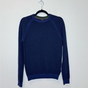 Ted Baker Cancru Textured Knit Navy Crewneck Sweater Size 1 XS